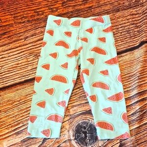 GIRLS 4/5 BLUE AND WATERMELON PRINT LEGGINGS